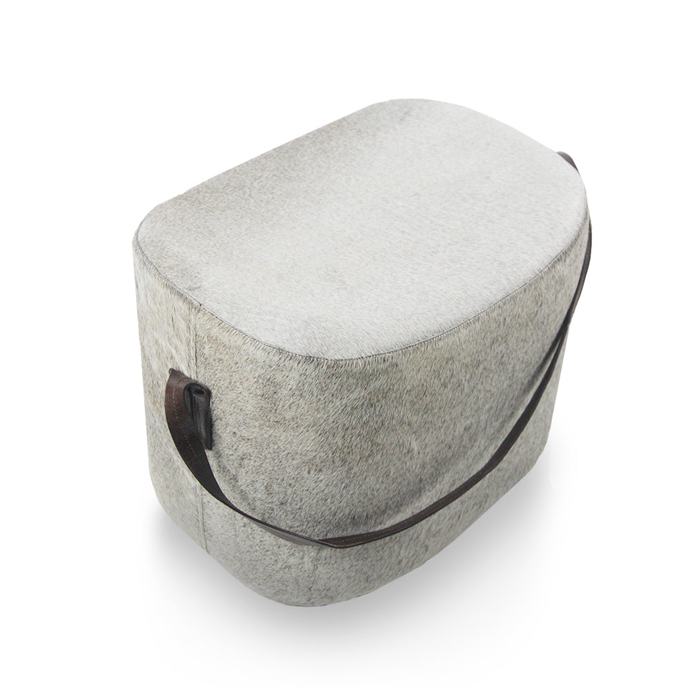 Galore Home Heather pouf pelle grigia pelo 38cm