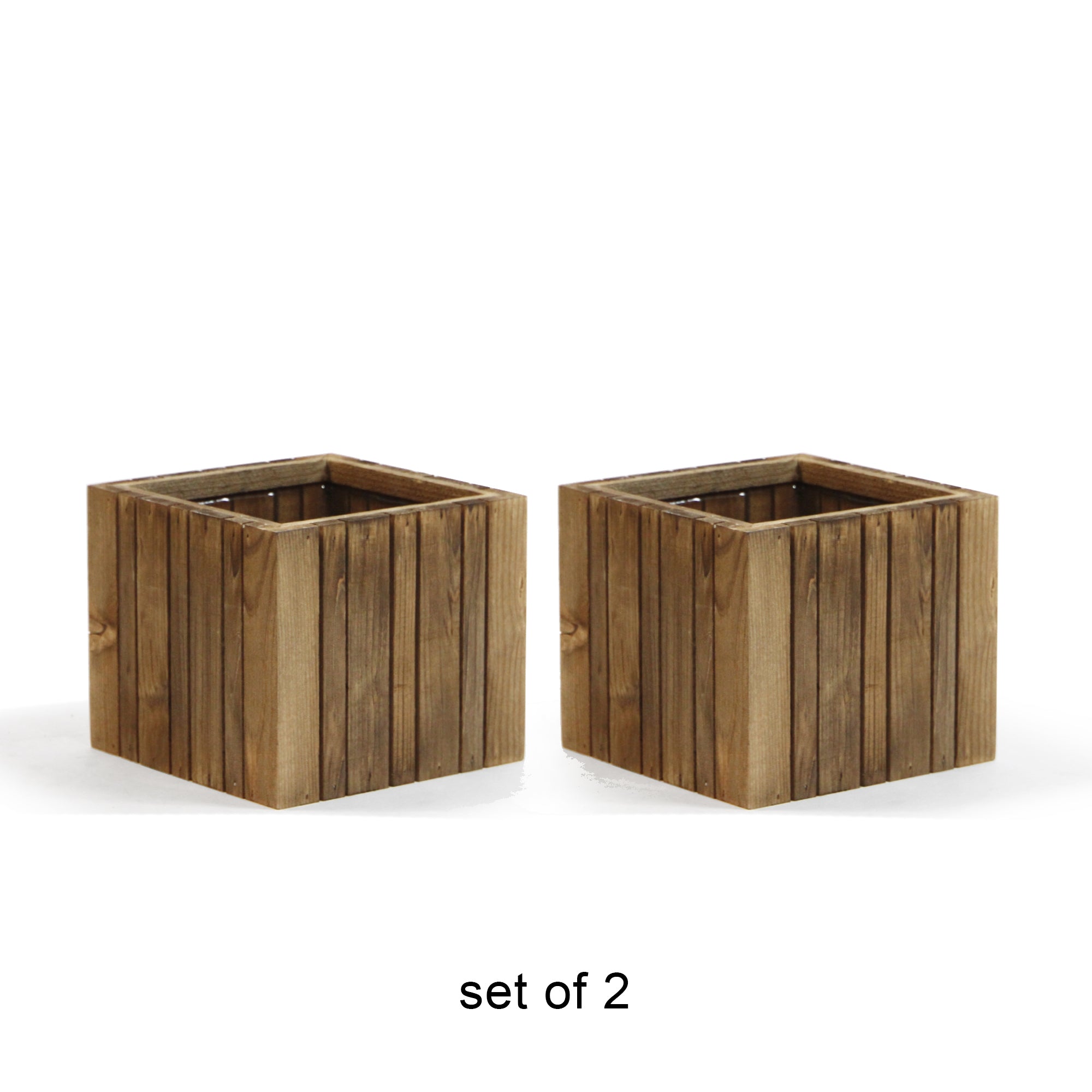 Galore Home Wood Box Portavaso Legno Naturale R3124 Set 2