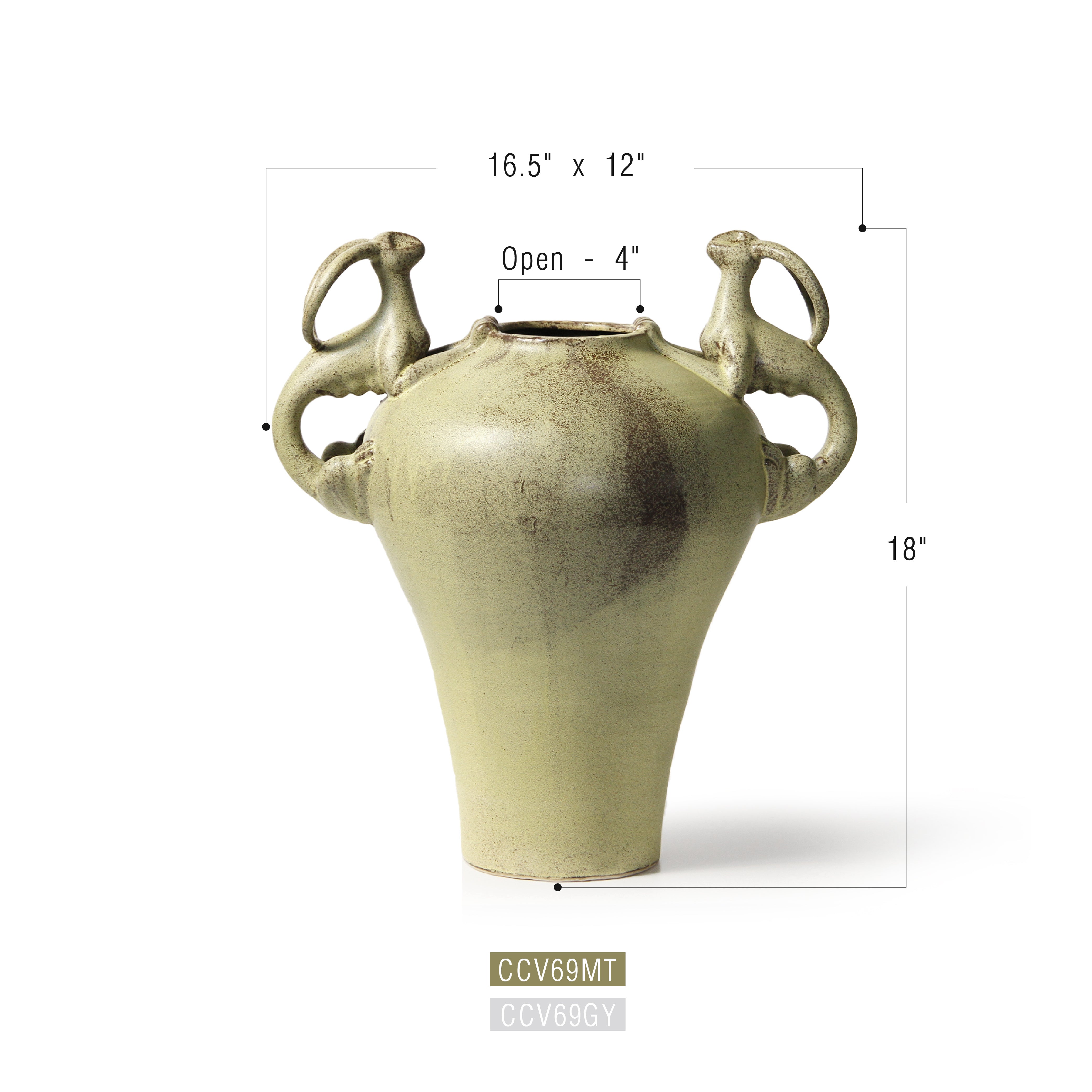 Galore Home Guardian vaso ceramica senape 46 cm