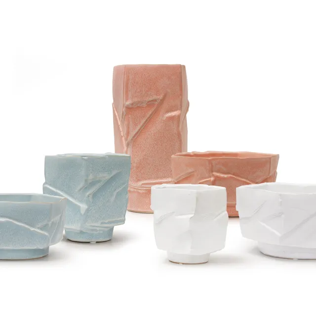Galore Home Canyon vaso ceramica alto bianco lucido