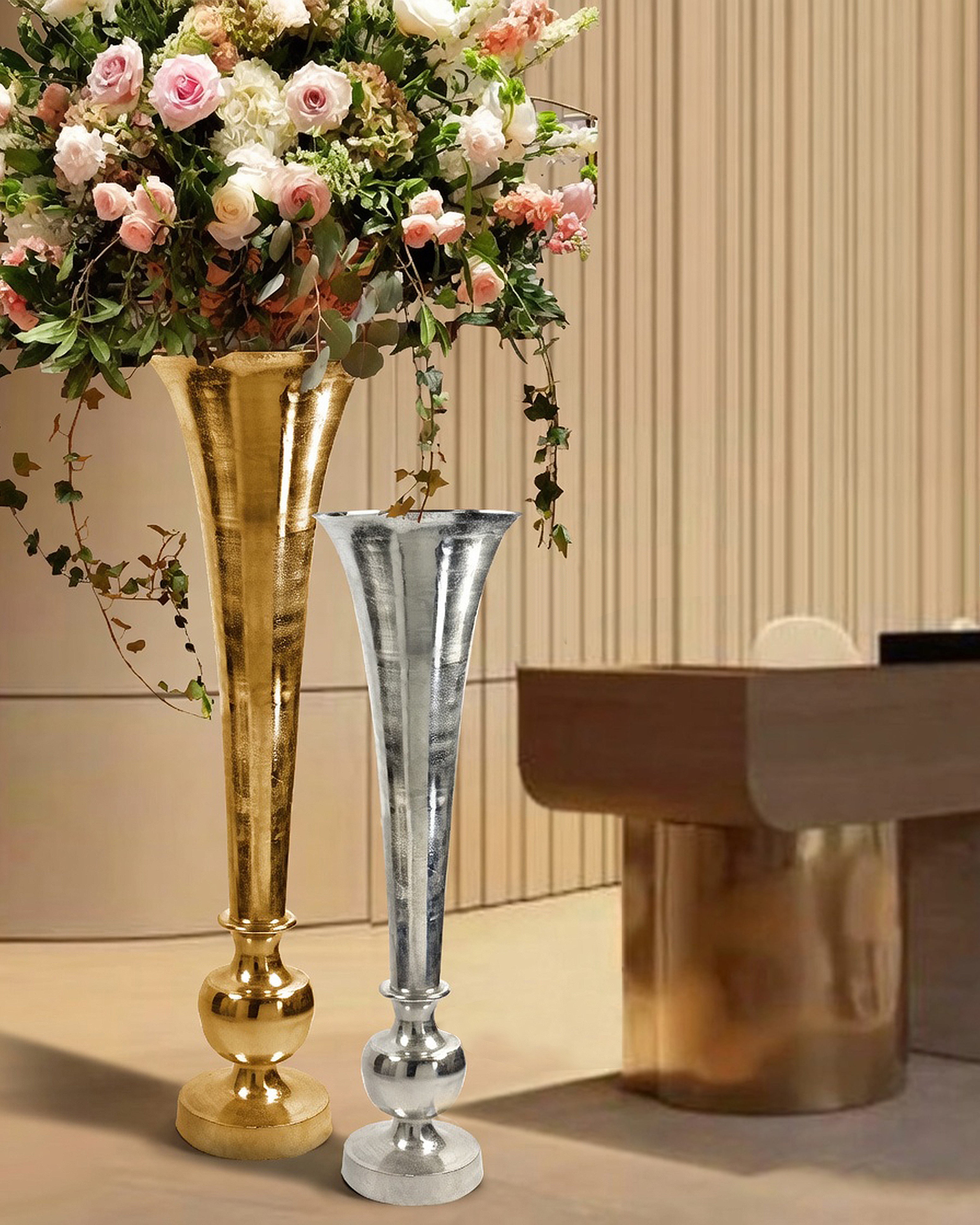 Galore Home Magna Trumpet vaso metallo oro Grand 183 cm