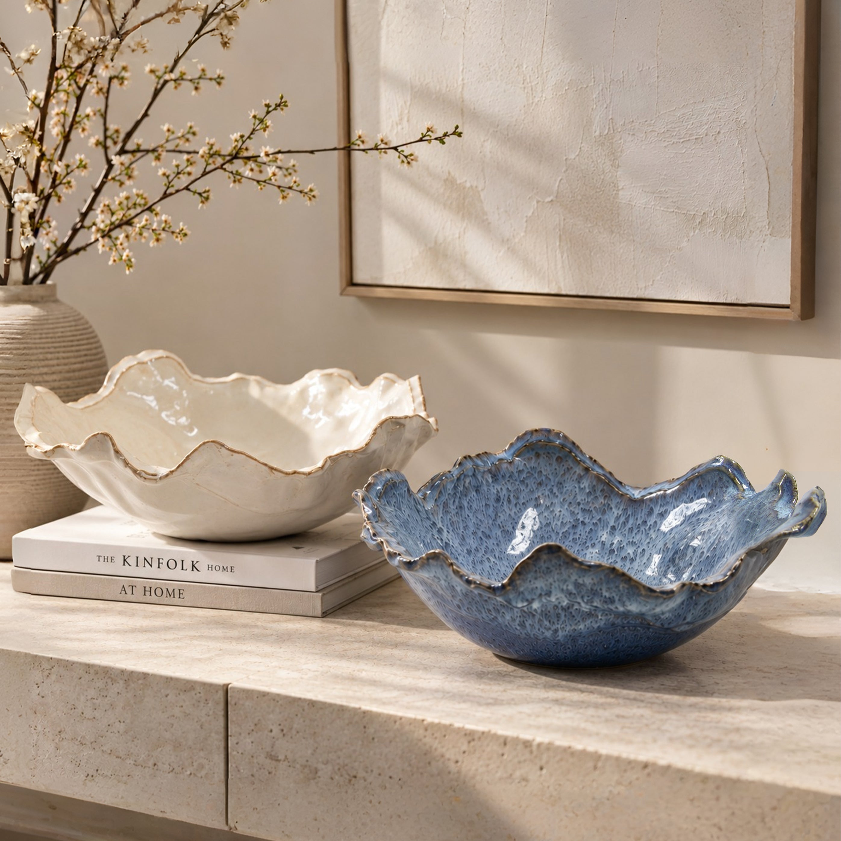 Galore Home Sculptural Drift CCE42 ciotola ceramica blu