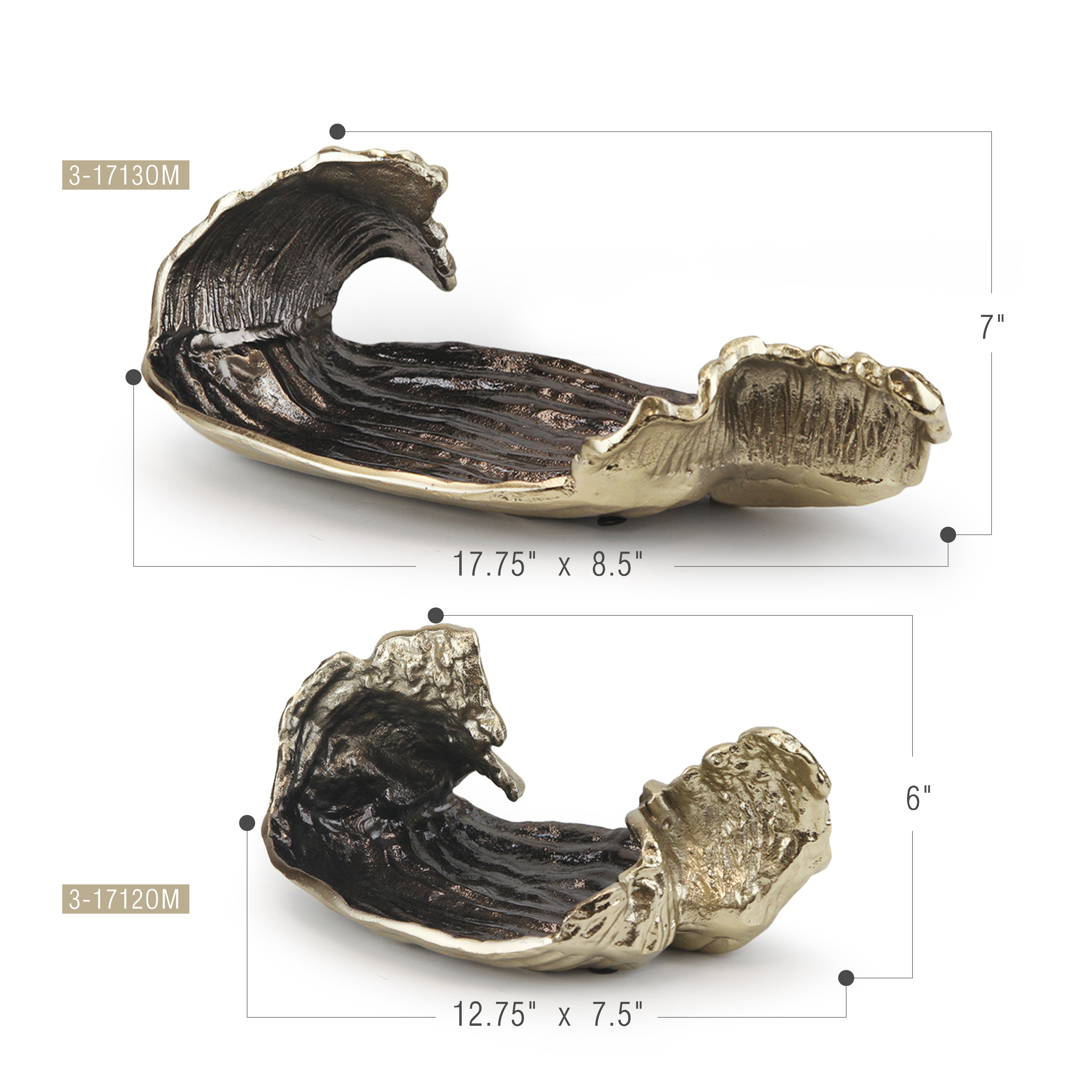 Galore Home Metal Platter vassoio scultura bronzo