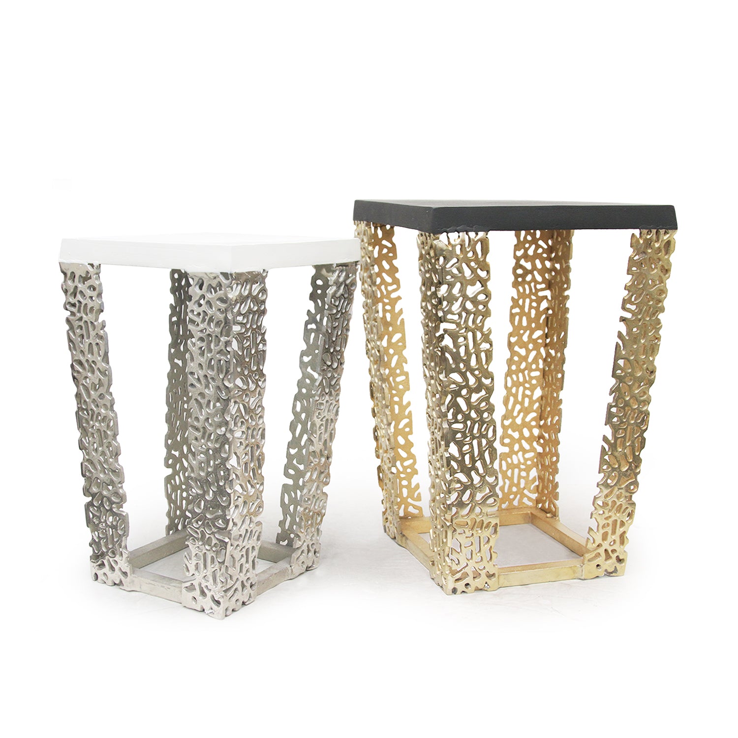 Galore Home Gilded tavolino alluminio Large nero oro