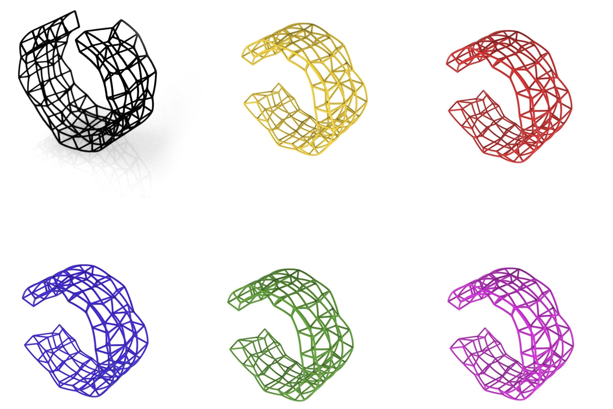 Cyrcus Design Synapses bracciale nylon nero stampa 3D