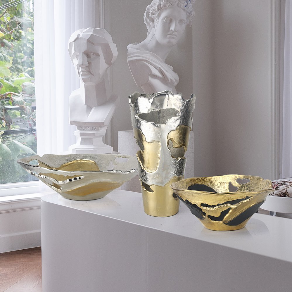 Galore Home Polar vaso alluminio spazzolato bicolore
