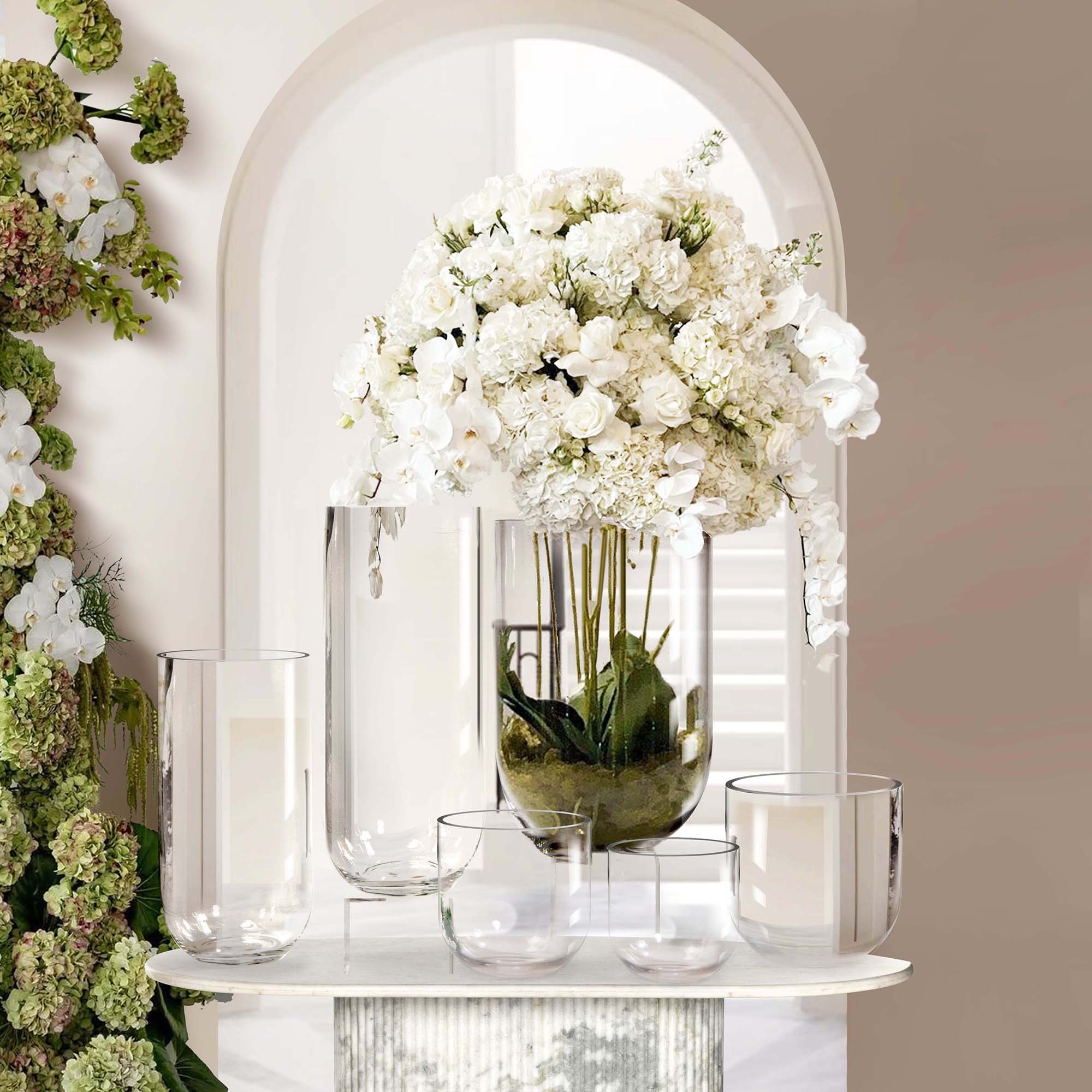 Galore Home Inverted Dome vaso in vetro Large vetro spesso