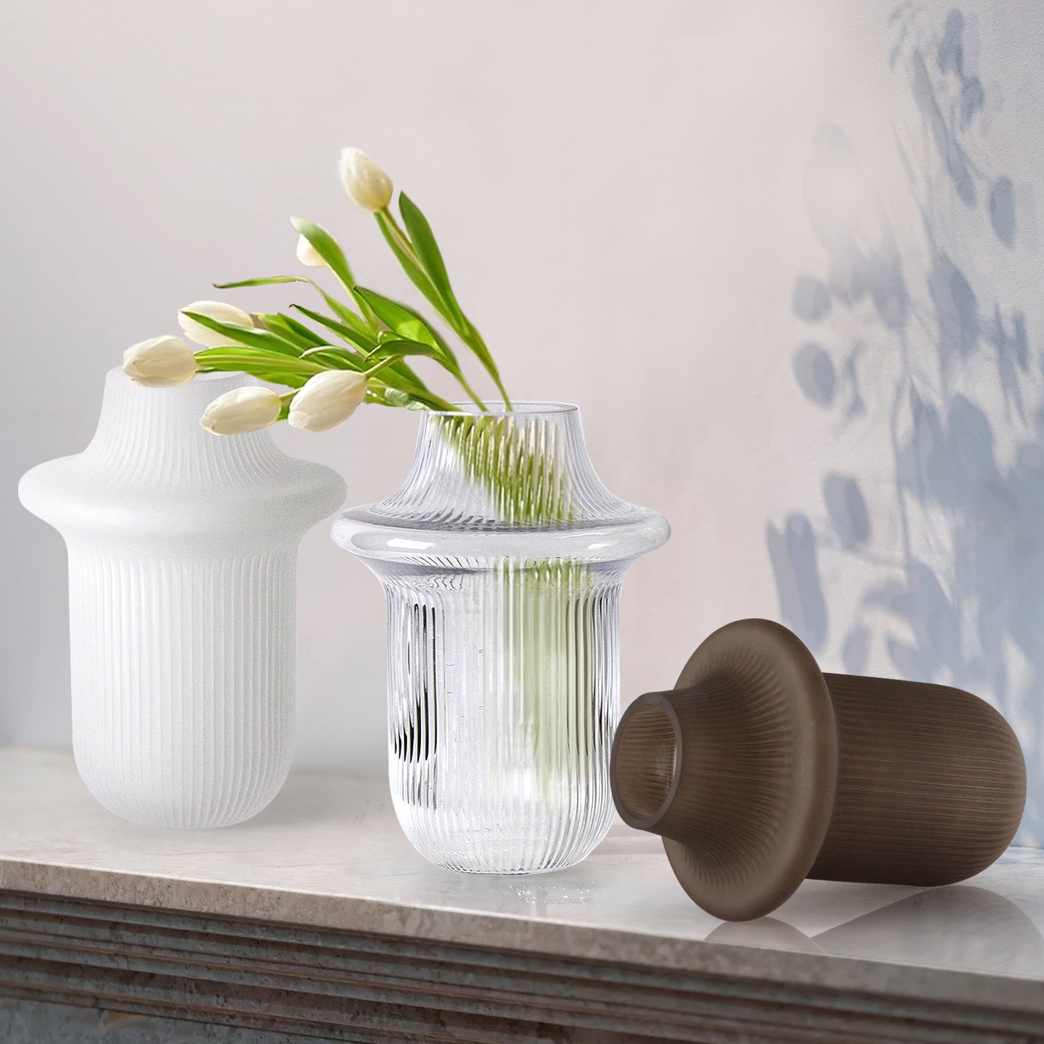 Galore Home Topper vaso vetro trasparente a disco