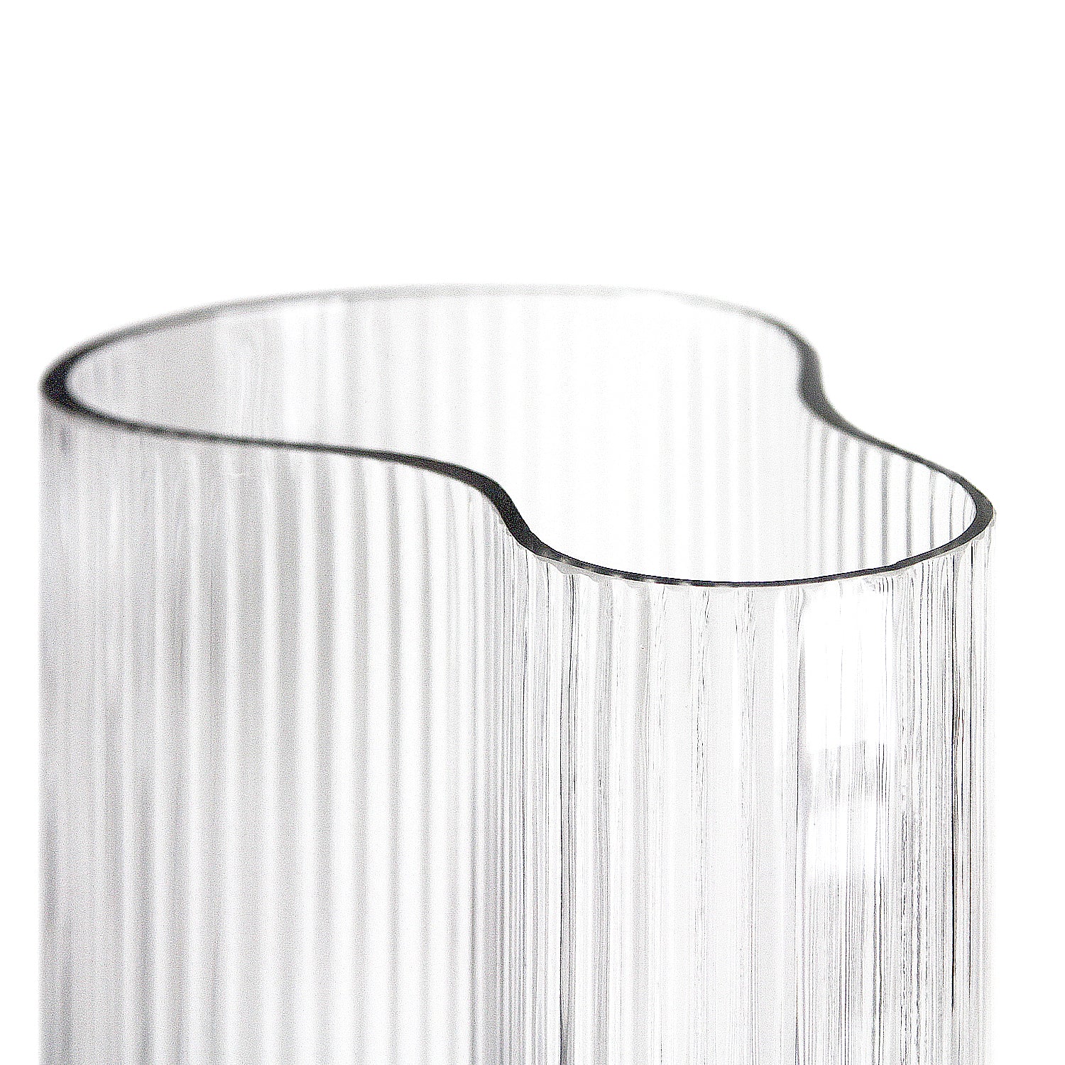 Galore Home Wavy Ribbed Small vaso vetro nero