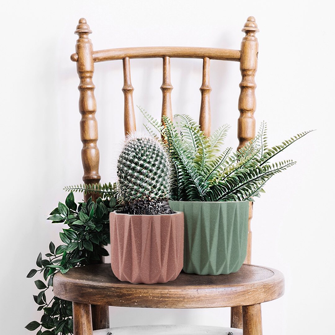 Galore Home Geometric vaso ceramica verde medio