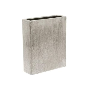 Galore Home Etched Metallic Silver vaso ceramica argentata