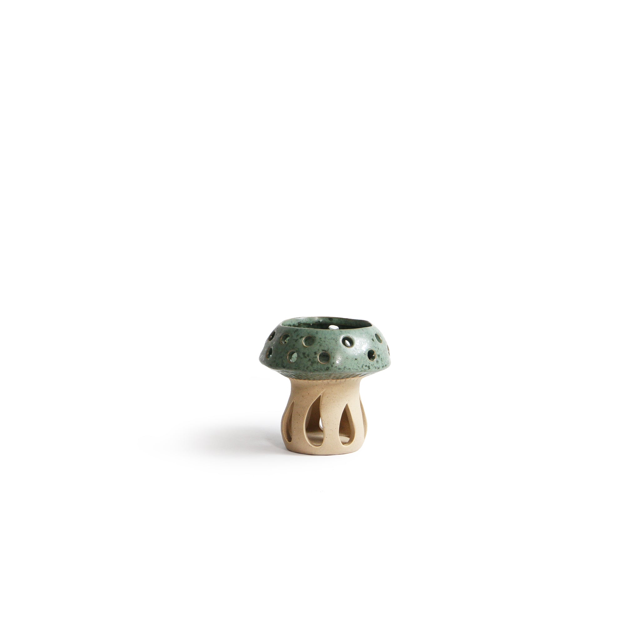 Galore Home Fairylume portacandela ceramica verde fungo small