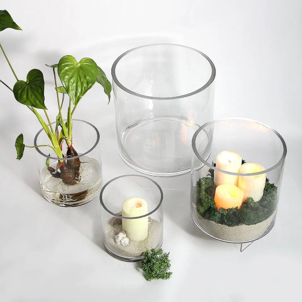 Galore Home Cilindri U9370 vasi vetro trasparente set 4 pezzi