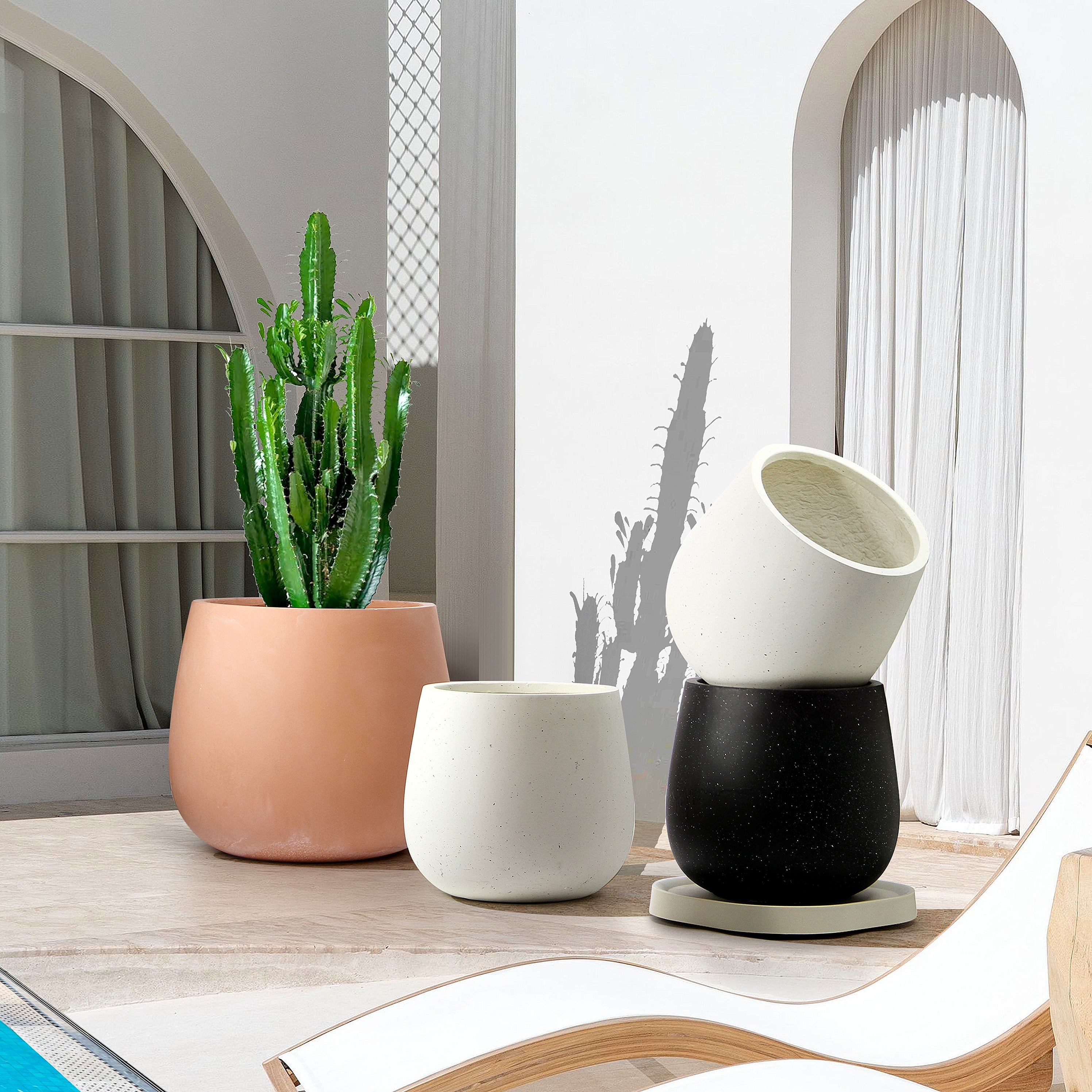 Galore Home FibraLuxe fioriera fibra argilla nero Small