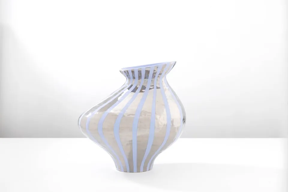 Ceramica Gatti 1928 Platino Hydra Berrettino vaso maiolica