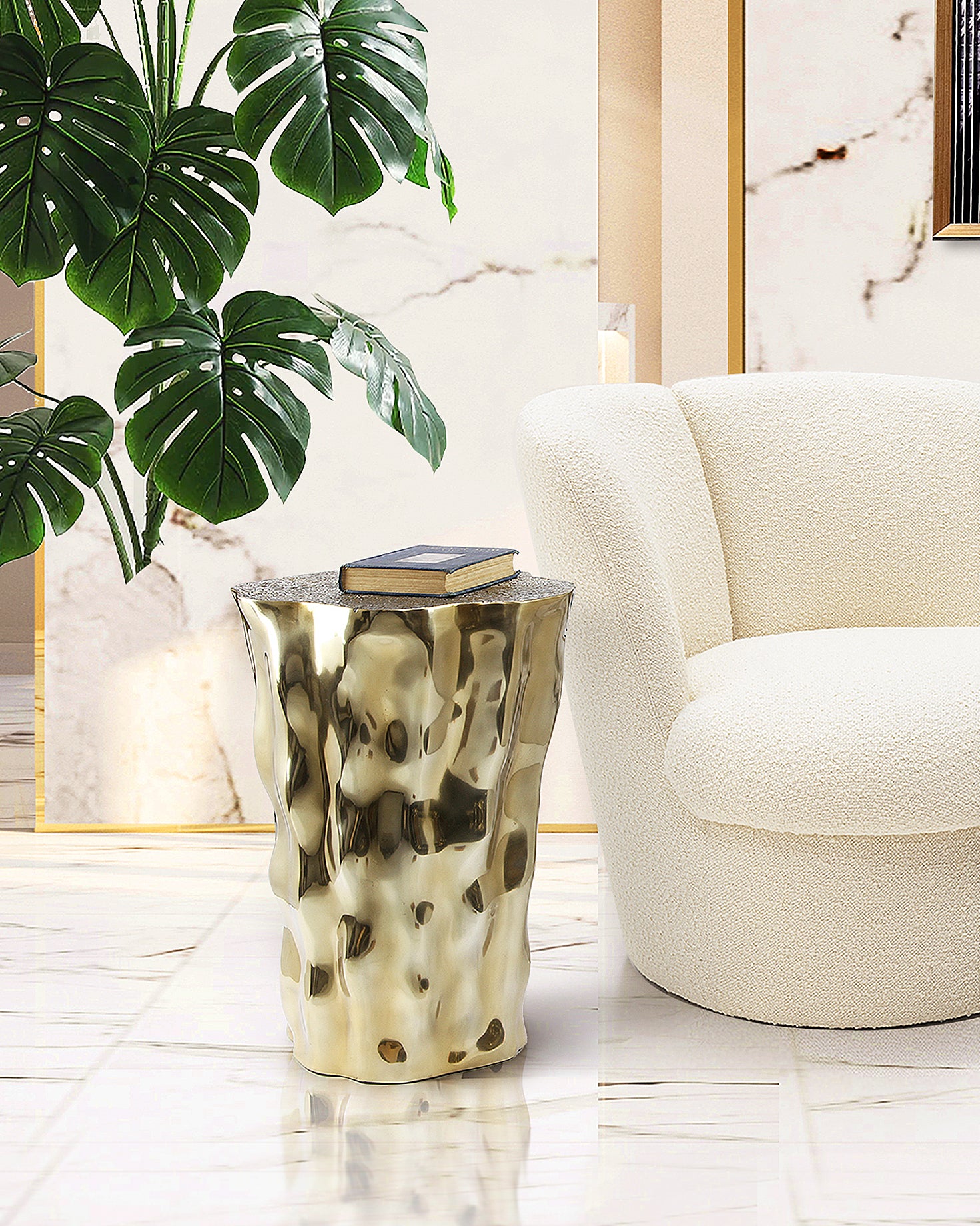 Galore Home Cascade Edge tavolino oro alluminio