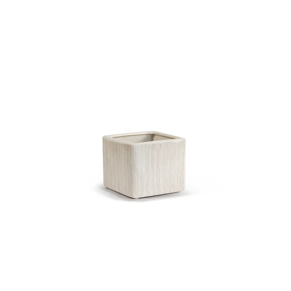 Galore Home Etched portavaso cubo CPR49 nero ceramica