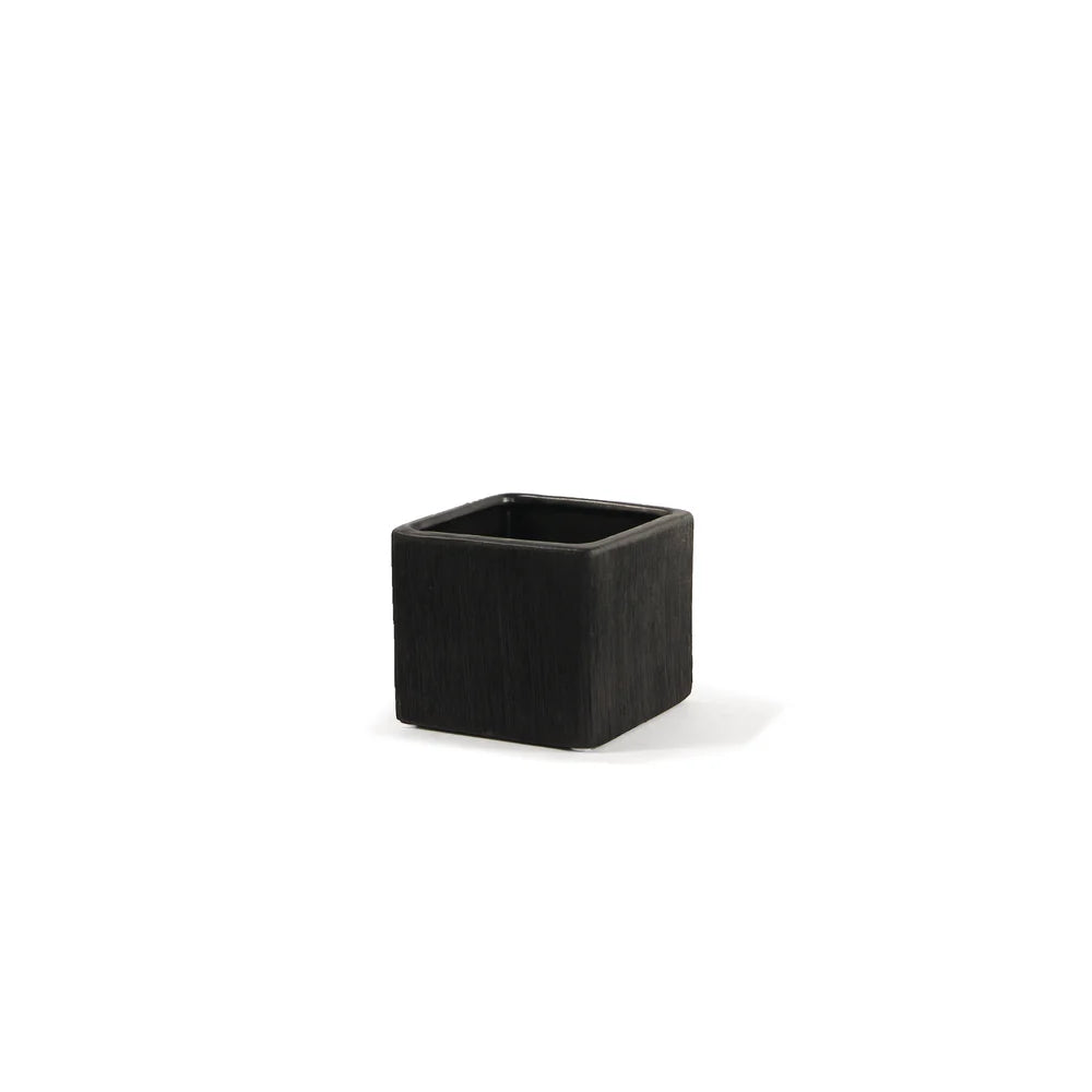Galore Home Etched portavaso cubo CPR49 nero ceramica