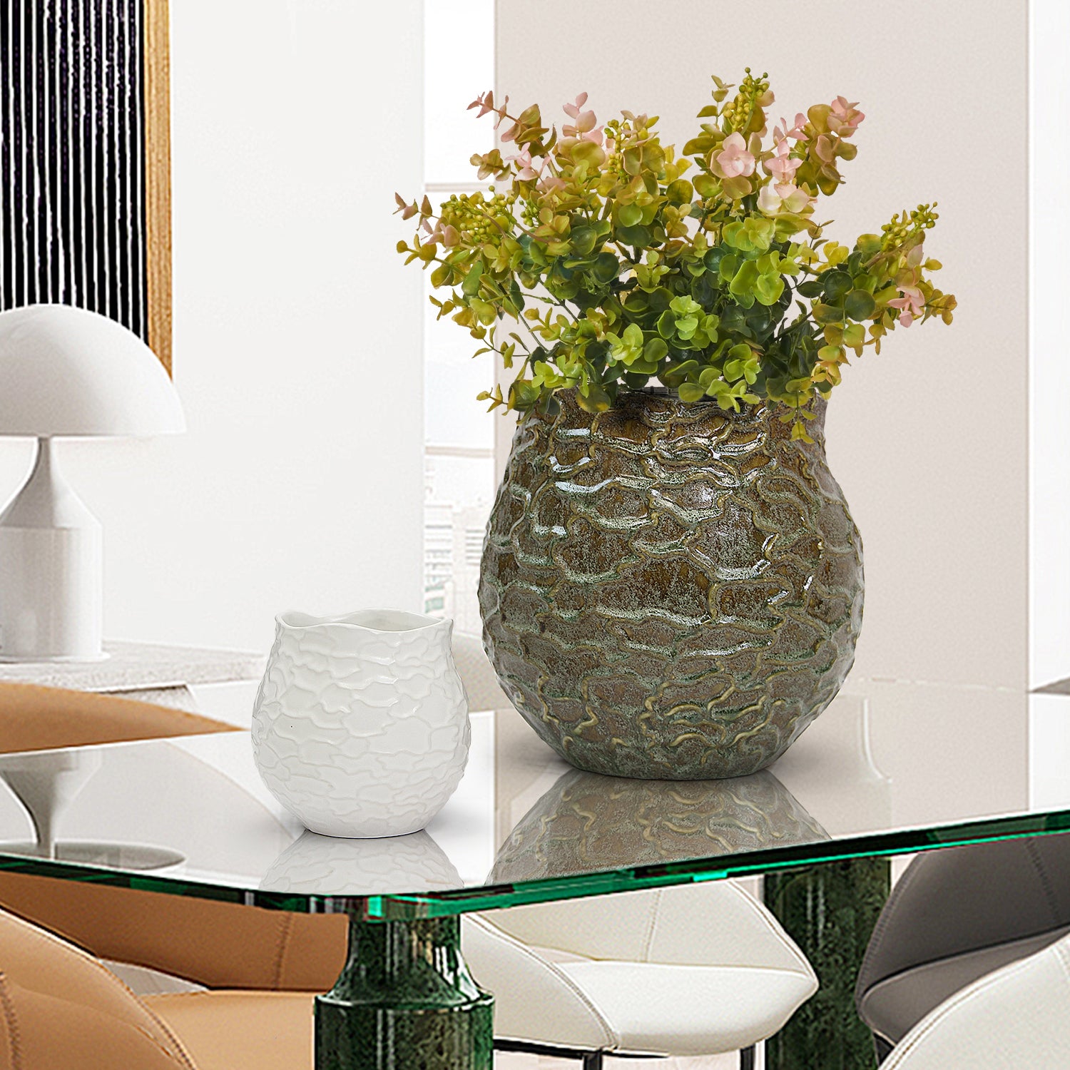 Galore Home Eclipse Vessel vaso ceramica verde piccolo