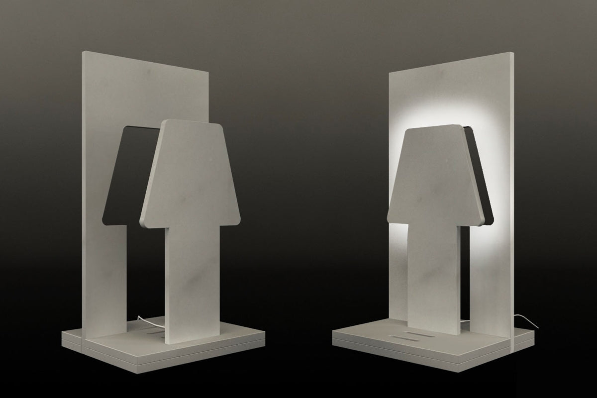 Cyrcus Design Più o Meno lampada marmo di Carrara