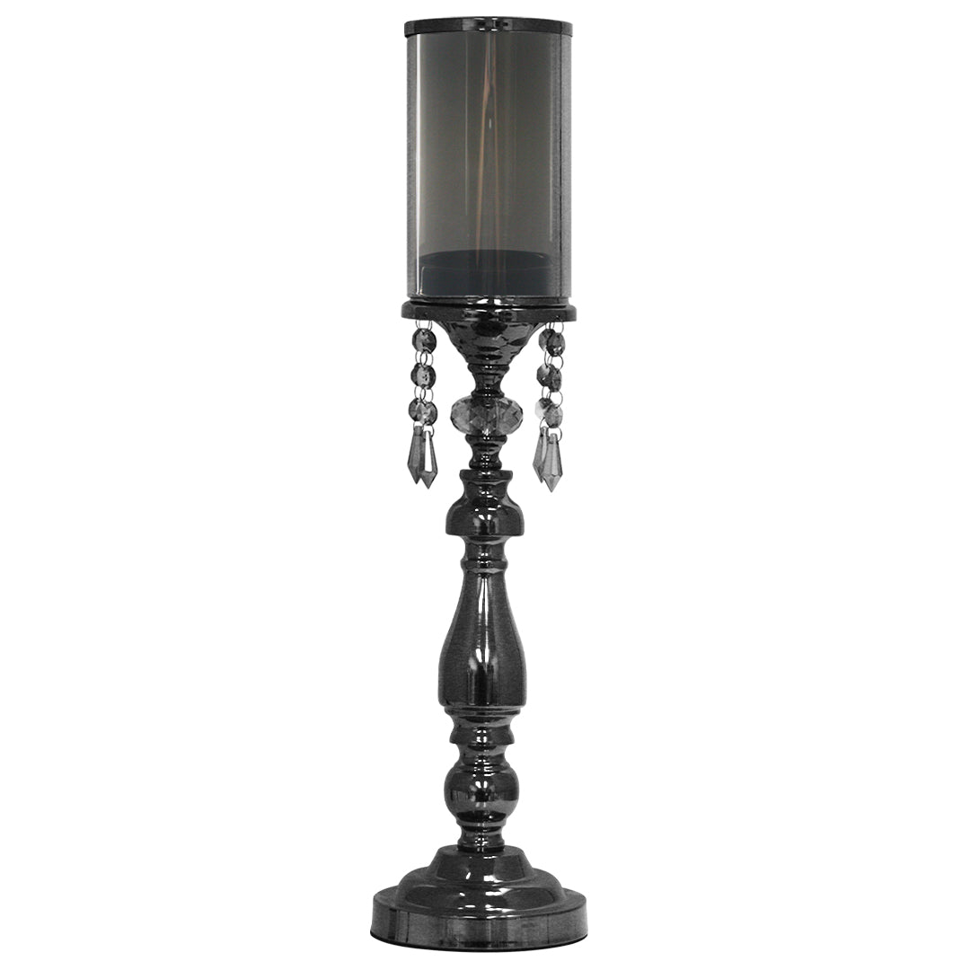 Galore Home Black Crystal portacandele grande nero