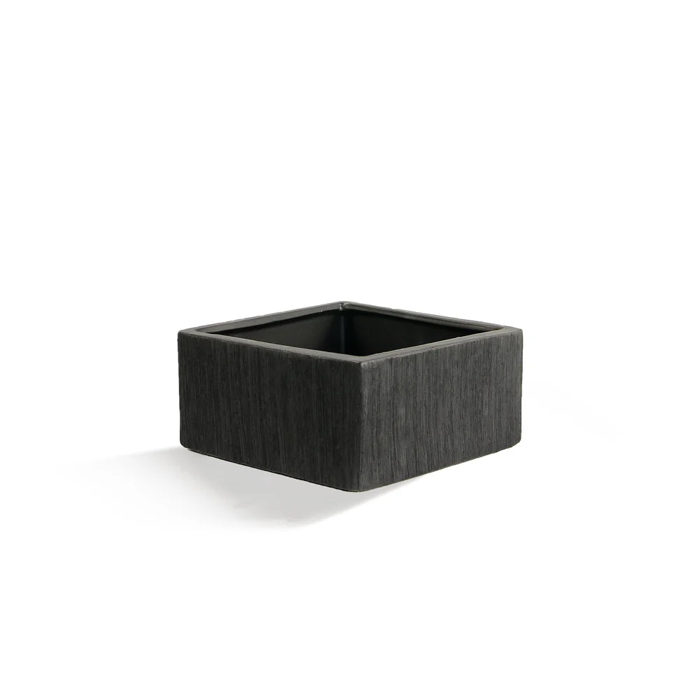 Galore Home Etched portavaso cubo CPR49 nero ceramica