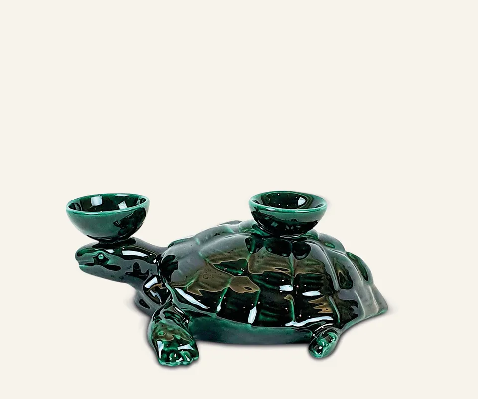 Ceramica Gatti 1928 Luce Selvaggia AC824 scultura tartaruga dipinta a mano