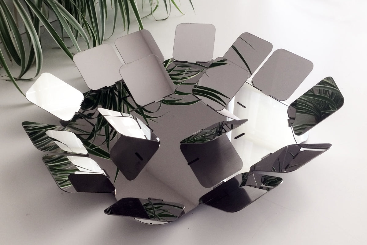 Cyrcus Design Gentile vassoio acciaio 50x50 con sottobicchieri