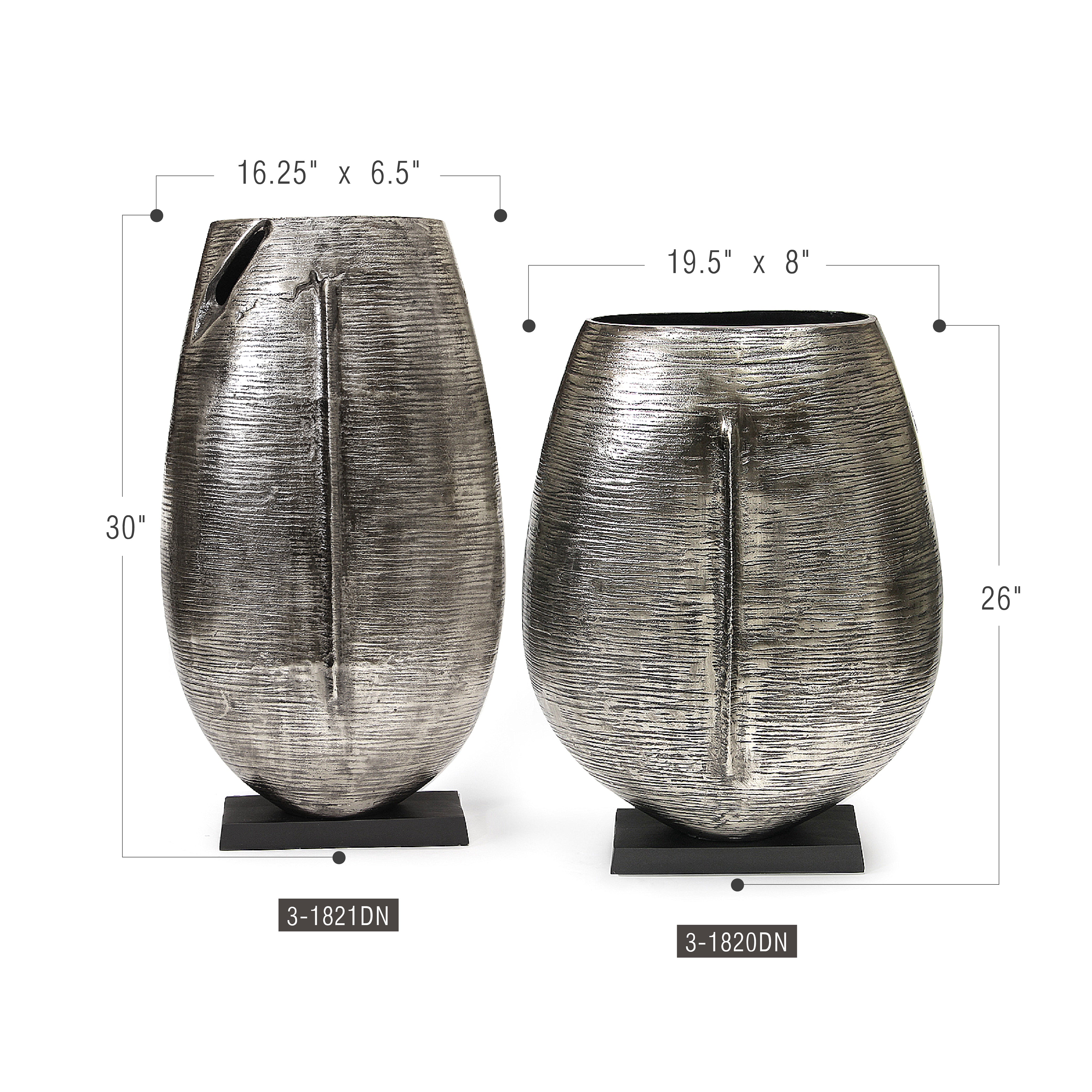 Galore Home Noble Alloy vaso metallo nickel Small