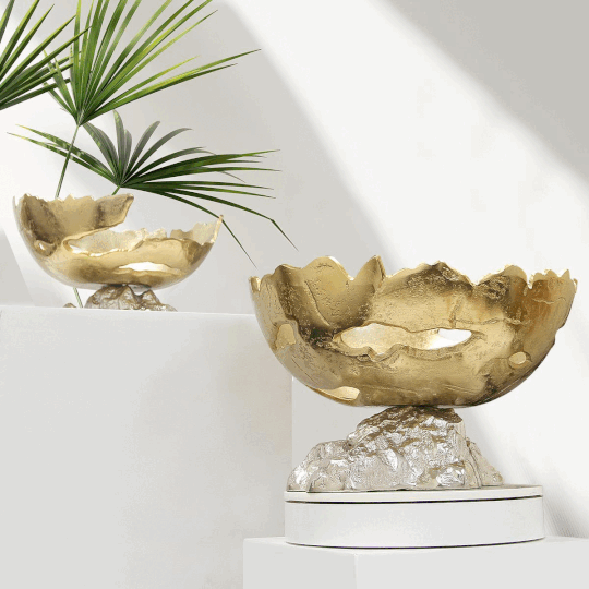 Galore Home Lunar Bowl scultura coppa Grande alluminio