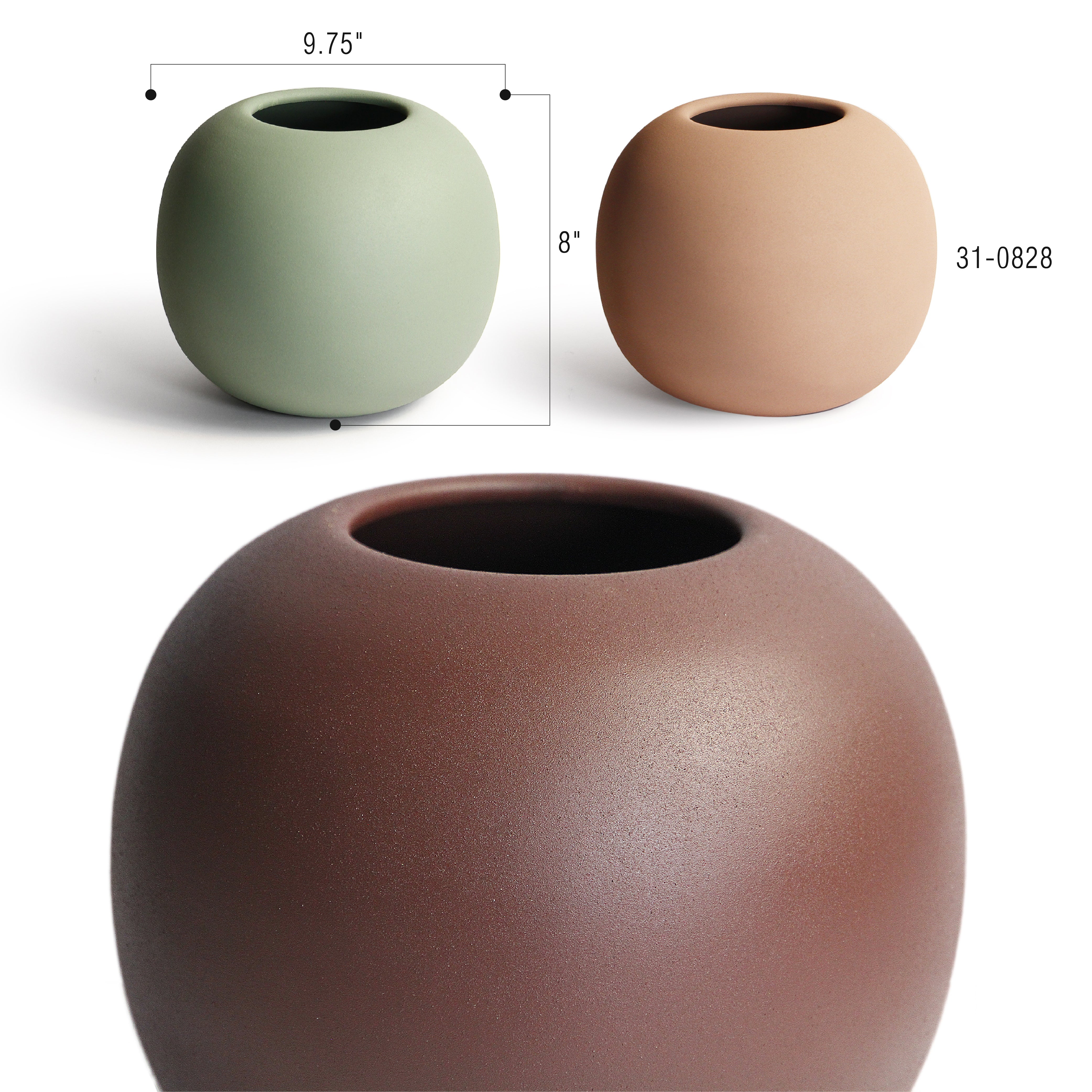 Galore Home Circa Bowl vaso in metallo Verde tenuta stagna