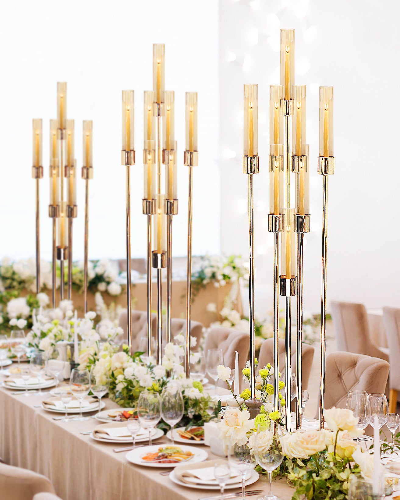 Galore Home Eleganza Candelabro Metallo Oro Piccolo 8 Bracci