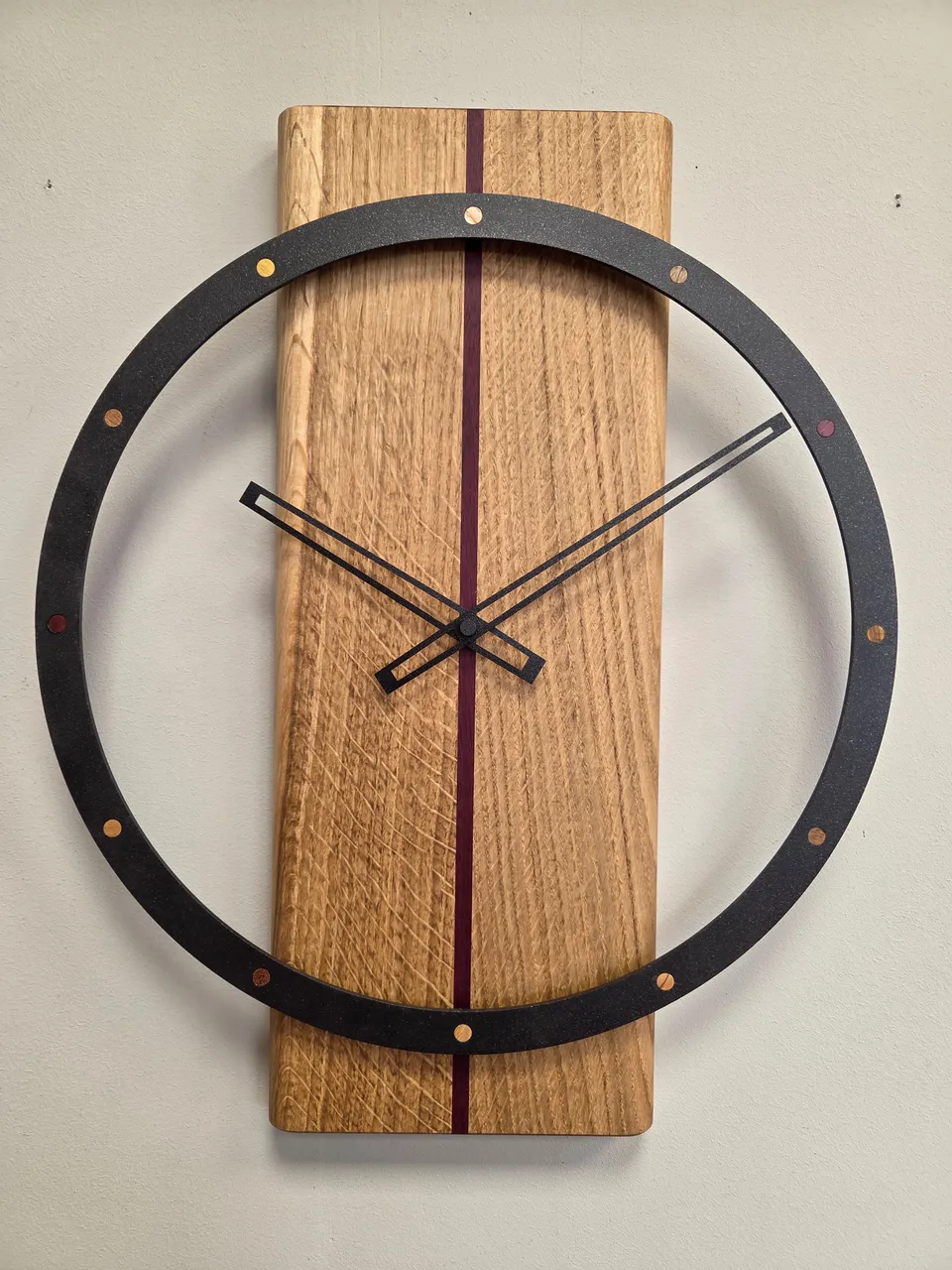 Il nido del picchio orologio muro rovere acciaio 60cm