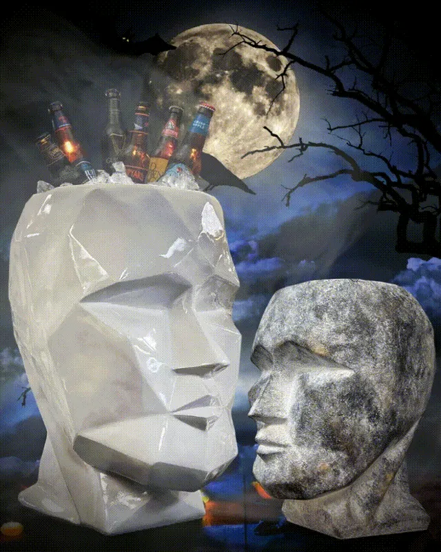 Galore Home Cubism Scultura Fioriera Piccola Bianca