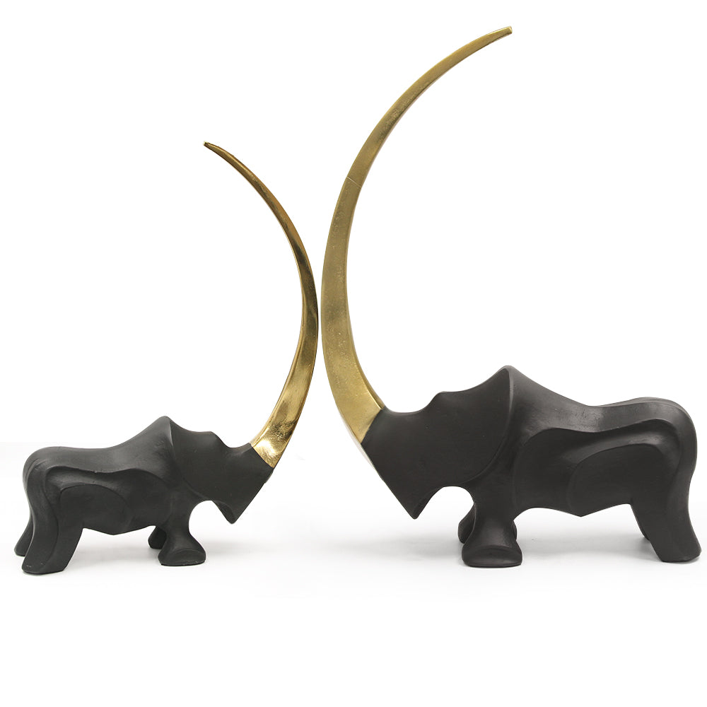 Galore Home Crescent Rhino Scultura Alluminio Large