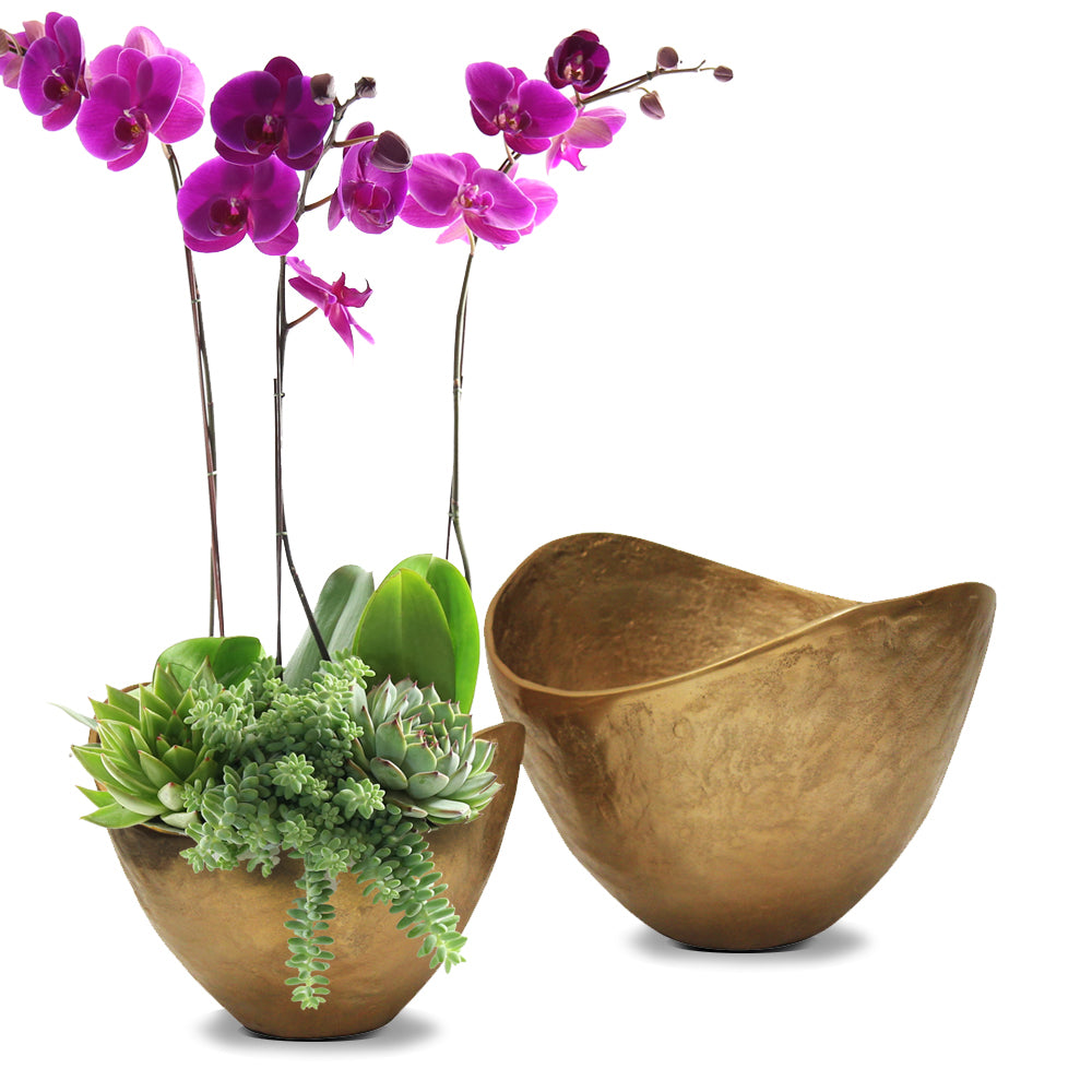 Galore Home Metal Display Bowl Ciotola Alluminio Oro Large
