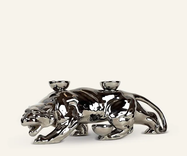Ceramica Gatti 1928 Luce Selvaggia Pantera AC828 scultura multicolore