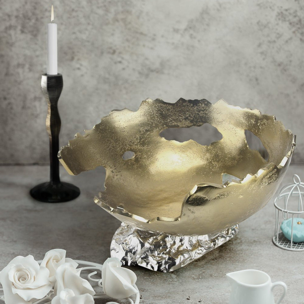 Galore Home Lunar Bowl scultura coppa Grande alluminio