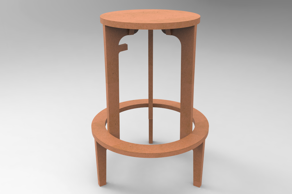 Cyrcus Design S-Tool sgabello MDF colorato basso alto