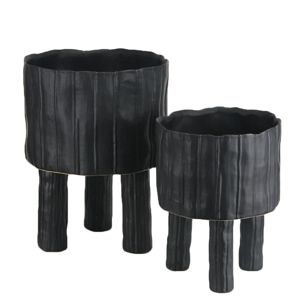 Galore Home Capricorn vaso ceramica nero large