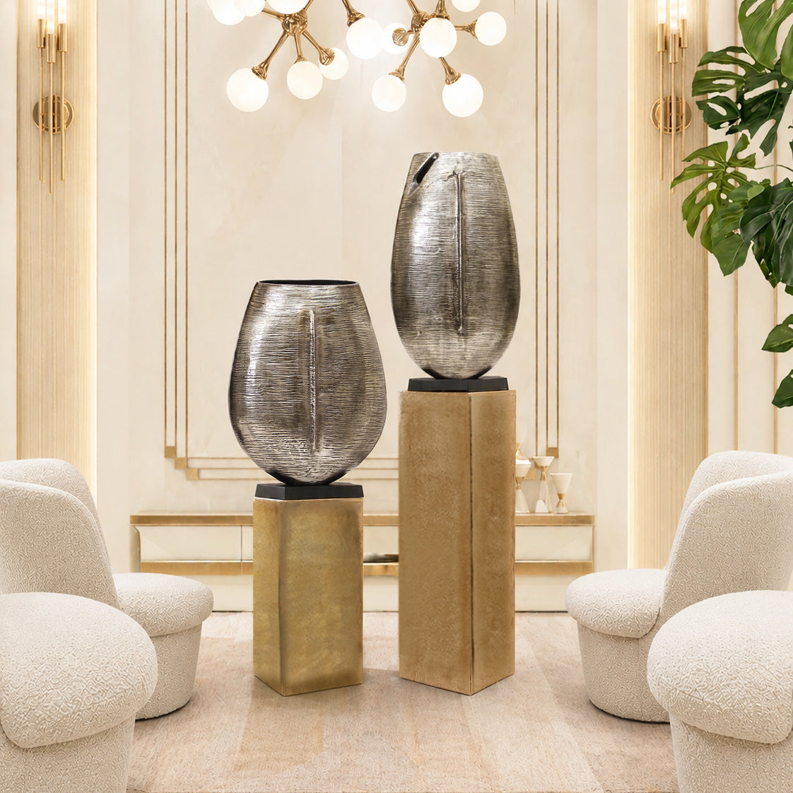 Galore Home Noble Alloy vaso metallo nickel Small