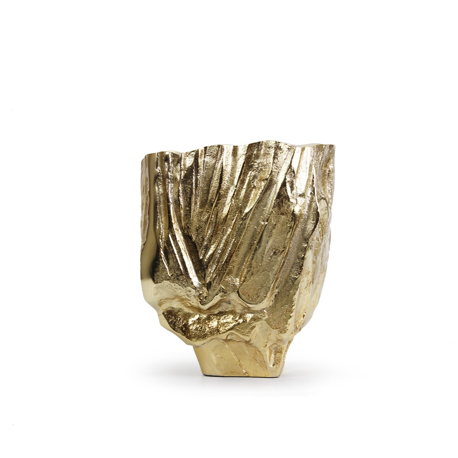 Galore Home Golden Flare vaso alluminio oro grande