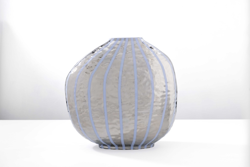 Ceramica Gatti 1928 Meteorite PB101 vaso platino berrettino