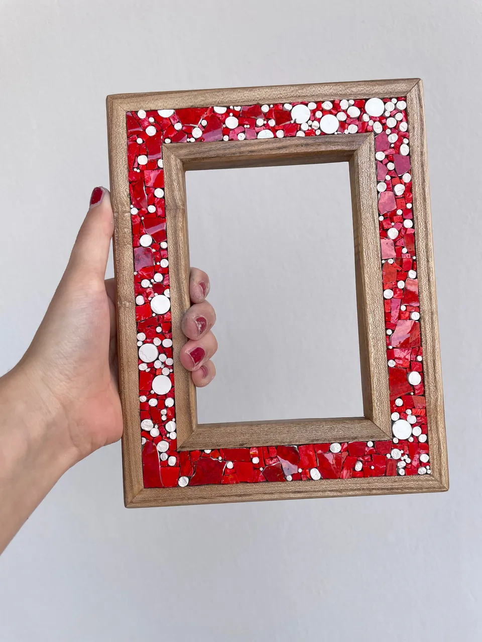 Il nido del picchio cornice portafoto olmo mosaico rosso 10x15
