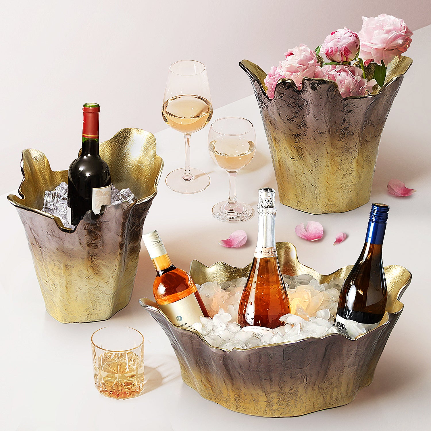 Galore Home Crown secchiello ghiaccio Ice Bucket alluminio