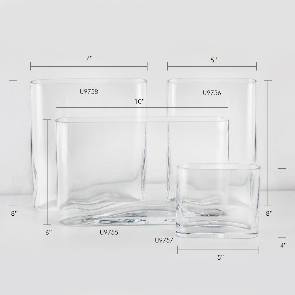 Galore Home Oval Flat U9758 vaso vetro 20 cm set 12 pezzi