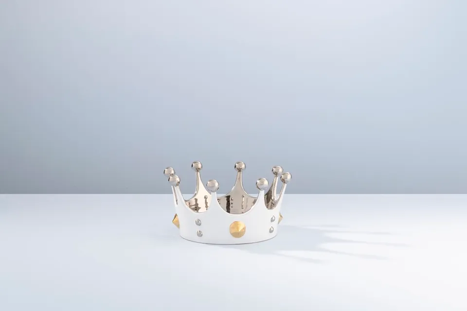 Ceramica Gatti 1928 Queen Laura Media corona maiolica oro platino