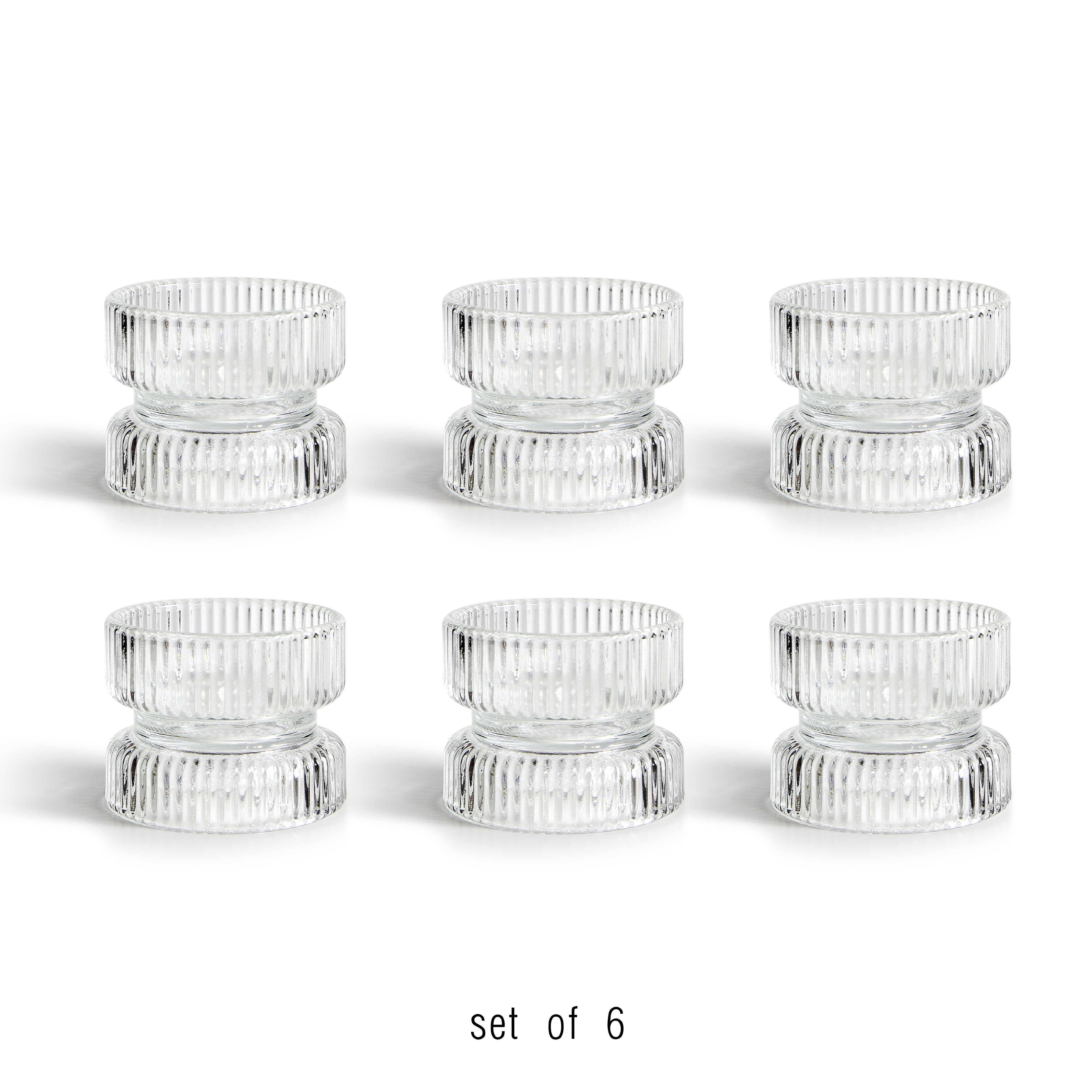 Galore Home Glass portacandele vetro set 6 trasparente