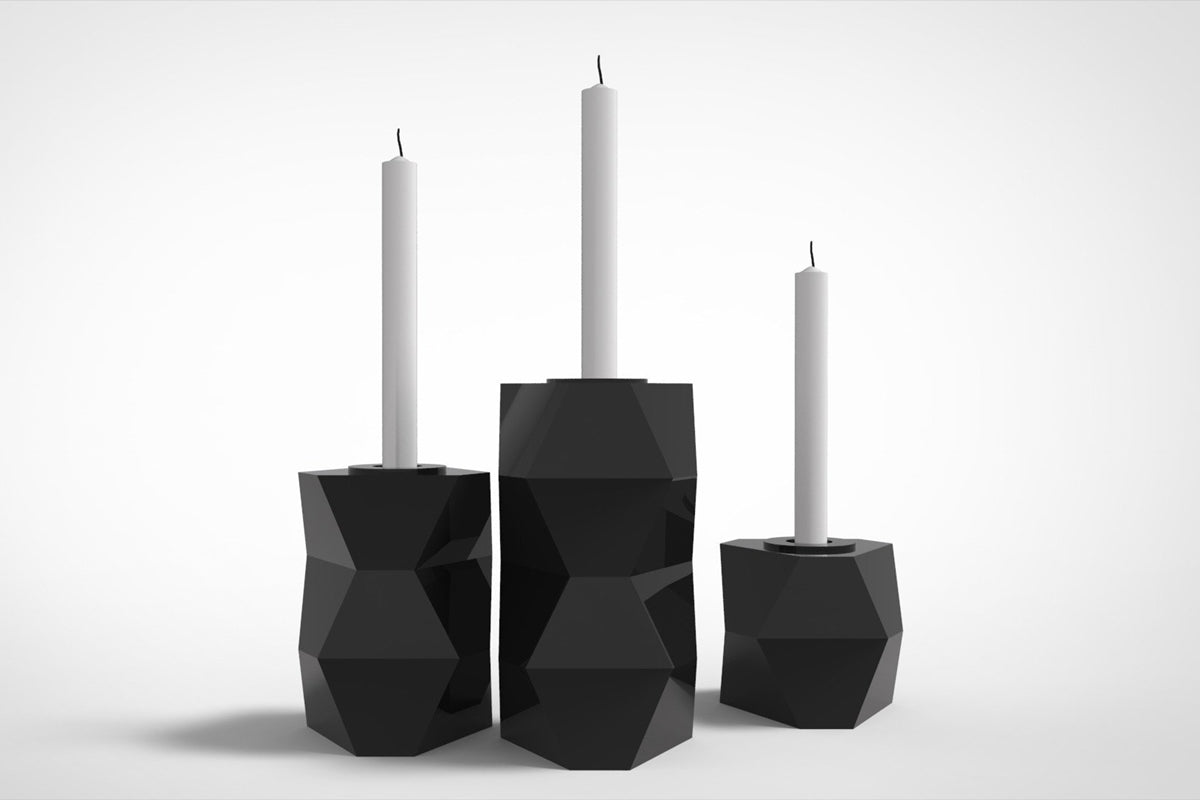 Cyrcus Design Tre Grazie candelabro alluminio specchio