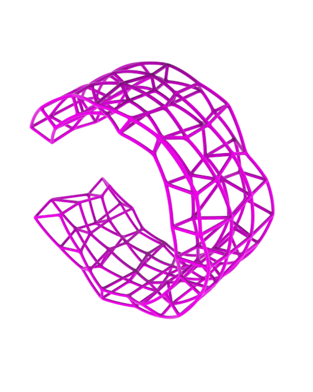 Cyrcus Design Synapses bracciale nylon nero stampa 3D